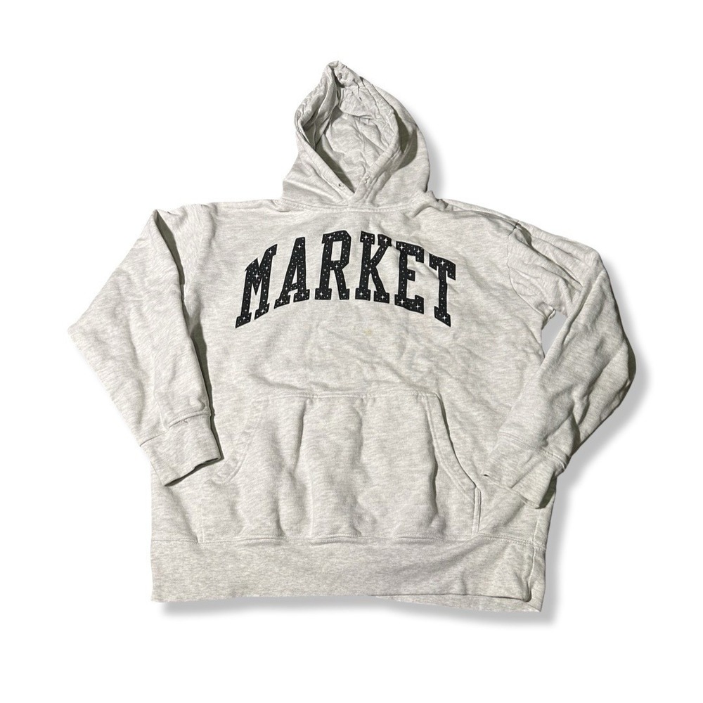 Market Hoodie Gray Size Large Streetwear Outerwear